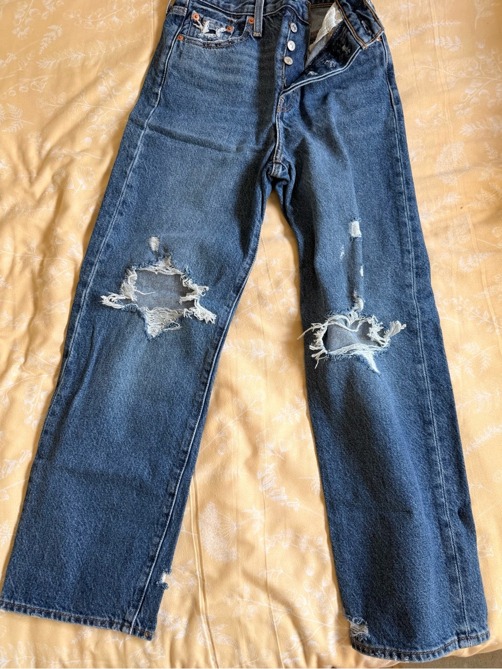 Levi's Blue Denim Jeans with Leather Patch